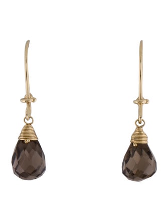 Earrings 14K Smoky Quartz Drop Earrings