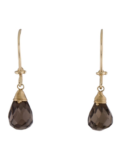 Earrings 14K Smoky Quartz Drop Earrings