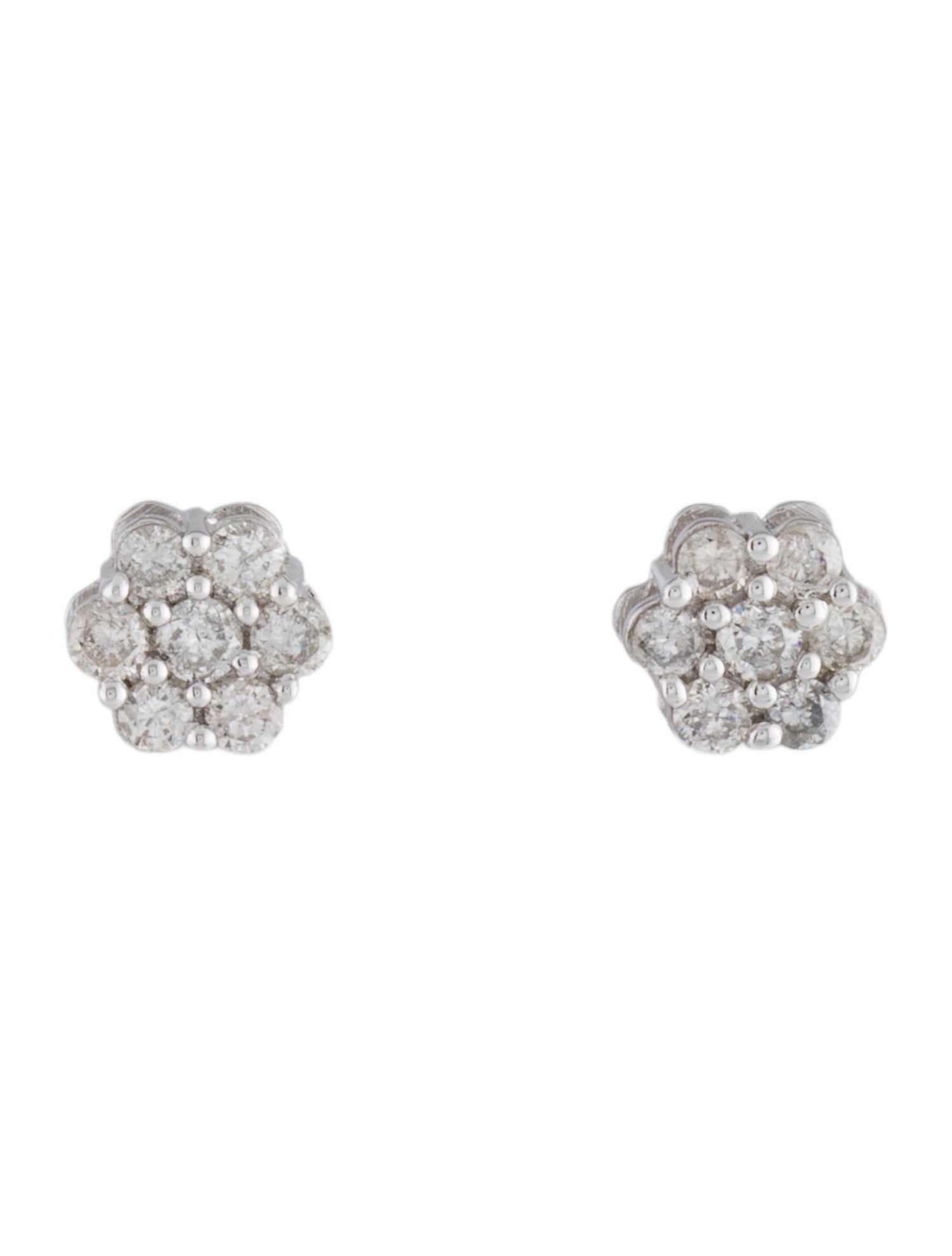 Earrings 14K Diamond Cluster Stud