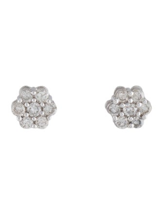 Earrings 14K Diamond Cluster Stud Earrings