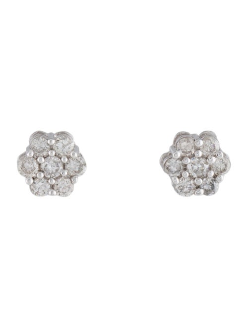 Earrings 14K Diamond Cluster Stud Earrings