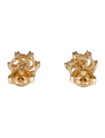 Earrings 14K Pearl & Diamond STud Earrings