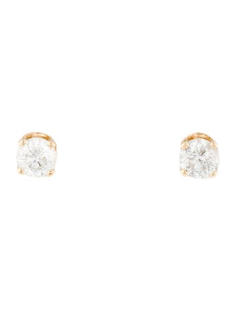 Earrings 14K Diamond Solitaire Stud Earrings