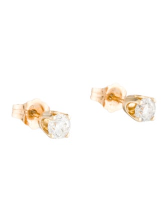 Earrings 14K Diamond Solitaire Stud Earrings