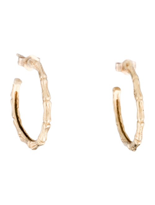Earrings 14K Bamboo Hoop Earrings