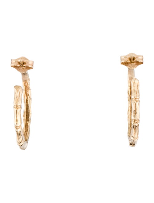 Earrings 14K Bamboo Hoop Earrings