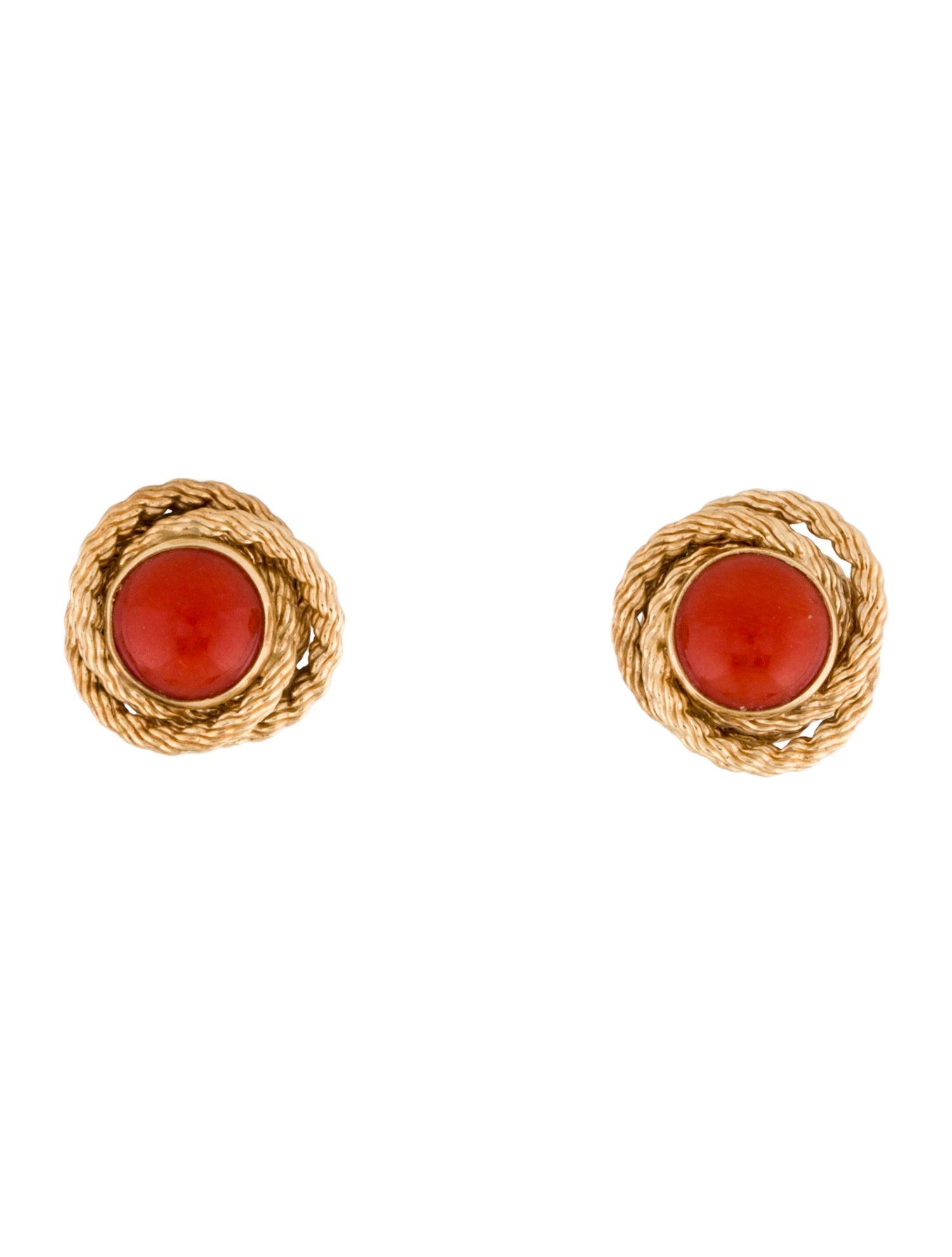 Earrings 14K Coral Stud