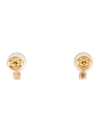 Earrings 14K Pearl & Diamond Stud Earrings
