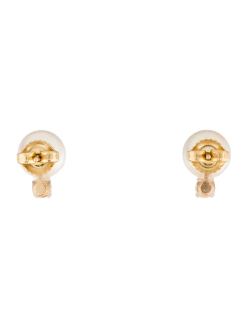 Earrings 14K Pearl & Diamond Stud Earrings