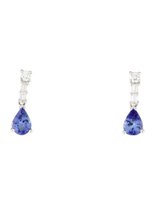 Earrings 14K Tanzanite & Diamond Drop Earrings