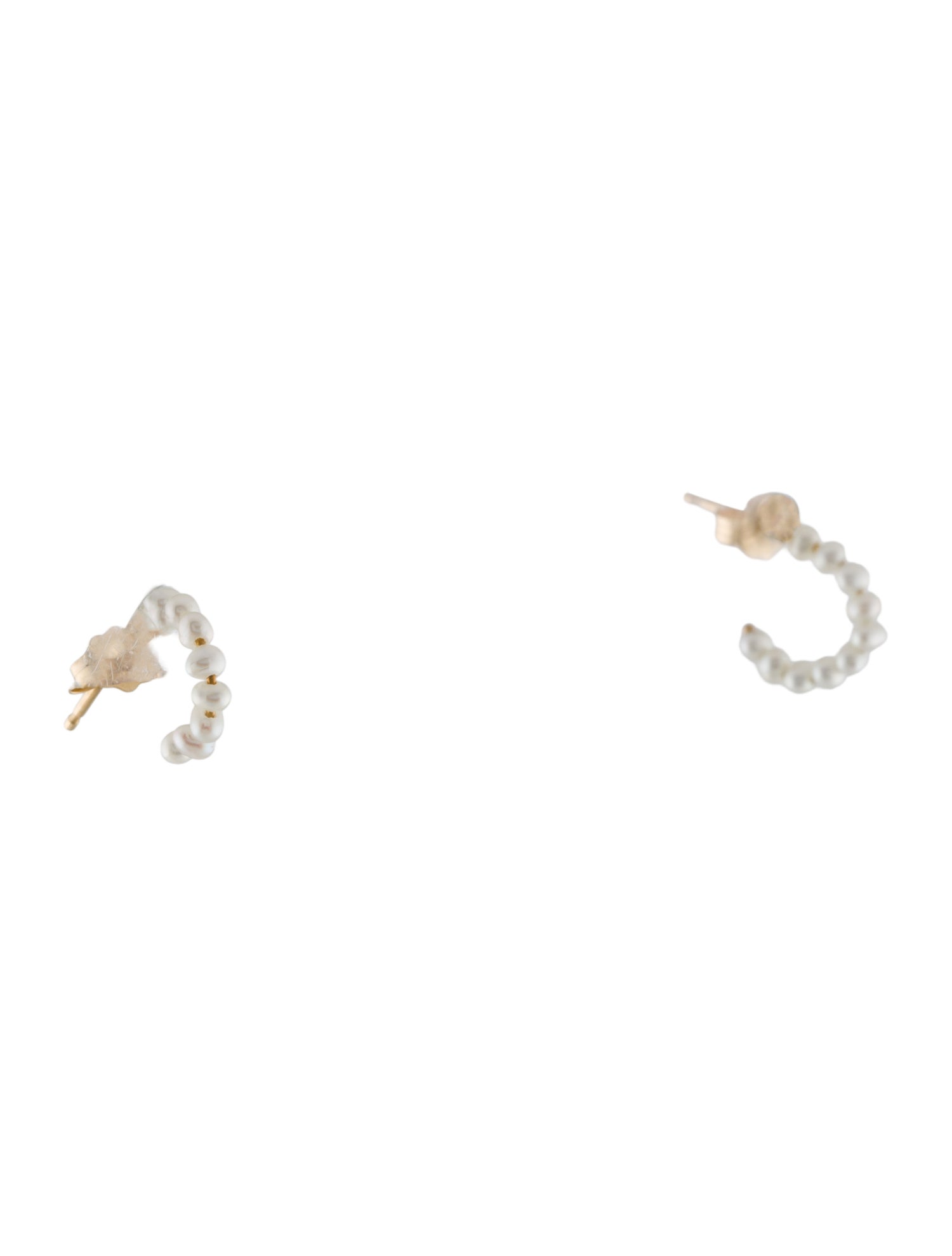 Earrings 14K Pearl Huggie Earrings
