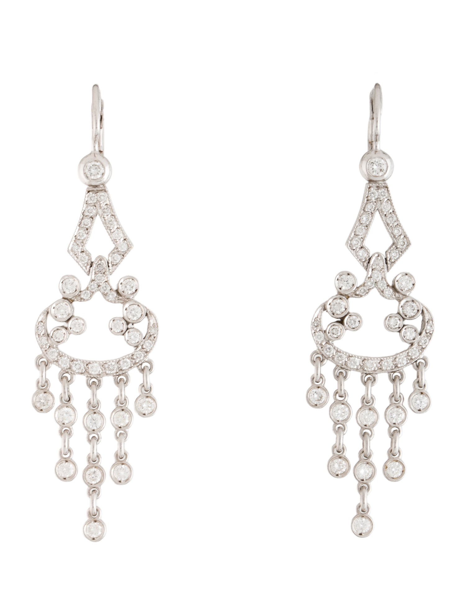 Earrings 18K 1.85ctw Diamond Drop