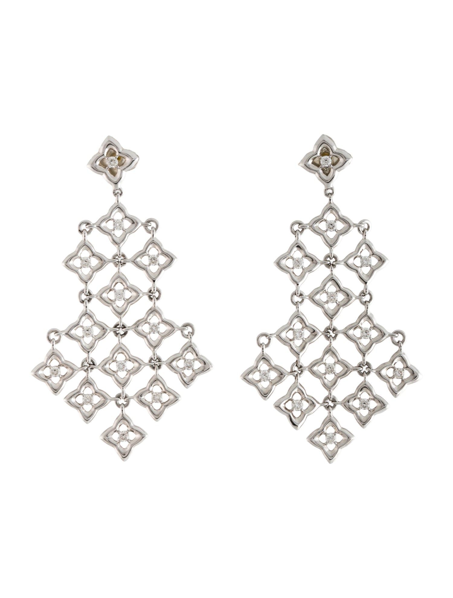 David Yurman Diamond Quatrefoil Chandelier Earrings
