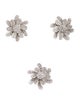 Earrings 18K Diamond Flower Ear Clip Earrings w/ matching Pendant