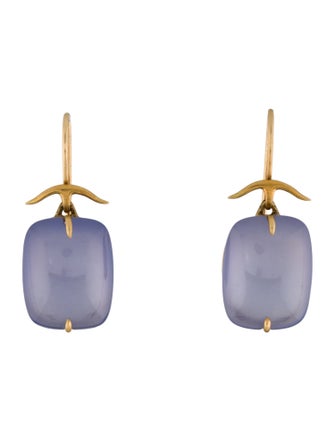 Earrings 18K Dyed Chalcedony Drop Earrings