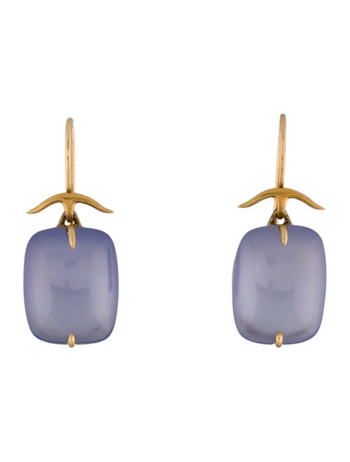 Earrings 18K Dyed Chalcedony Drop Earrings