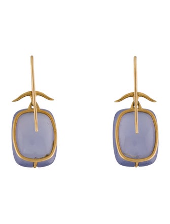Earrings 18K Dyed Chalcedony Drop Earrings