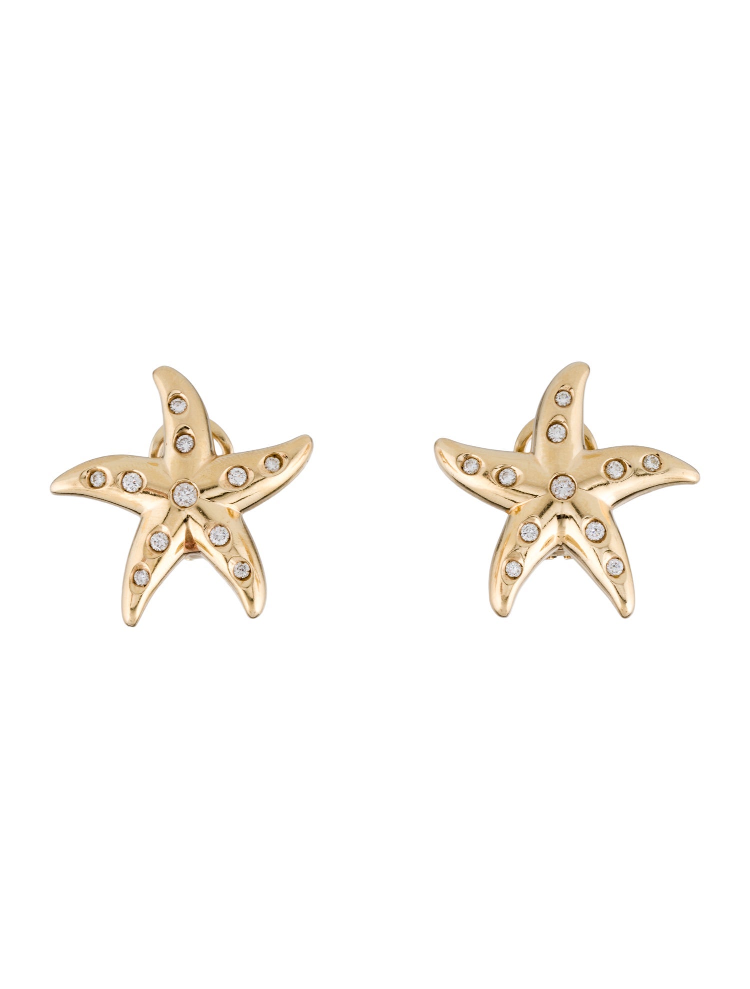 Earrings 14K Diamond Starfish Earclip