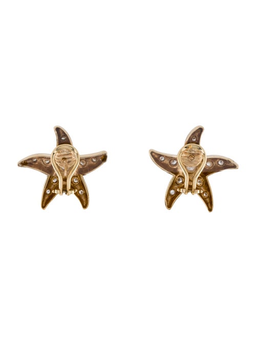 Earrings 14K Diamond Starfish Earclip Earrings