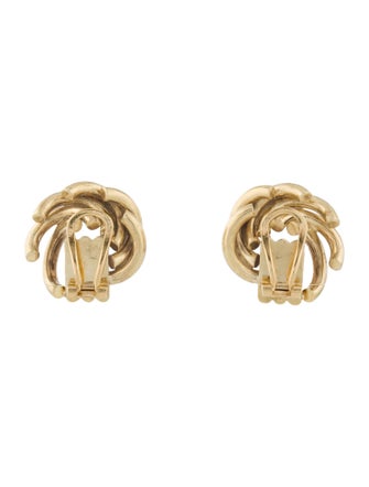 Earrings 14K Two-Tone Swirl Clip-On Earrings