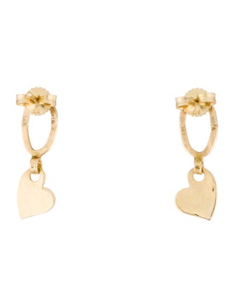 Earrings 14K Heart Drop Earrings