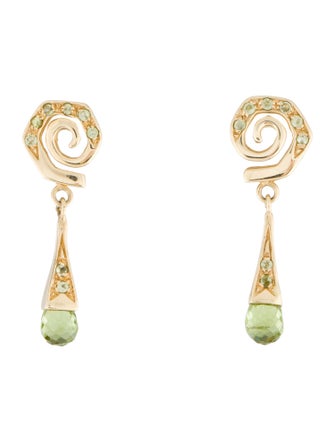 Earrings 14K Peridot Drop Earrings