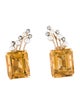 Earrings 14K Pearl, Citrine & Diamond Clip-On Earrings