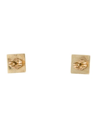 Earrings 14K Pyramid Stud Earrings