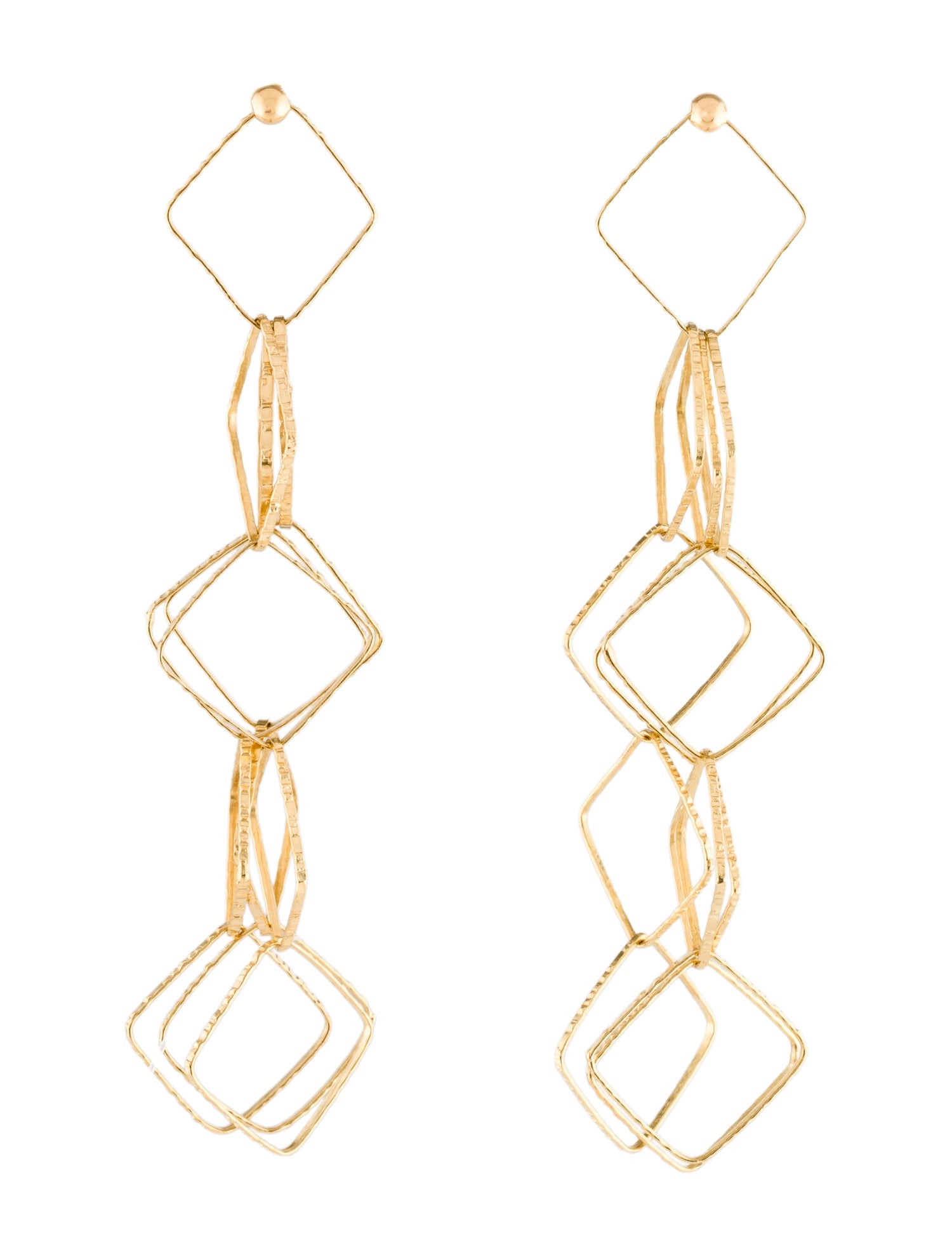 Earrings 18K Geometric Link Drop