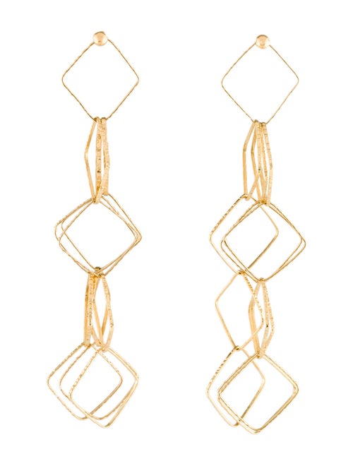 Earrings 18K Geometric Link Drop Earrings