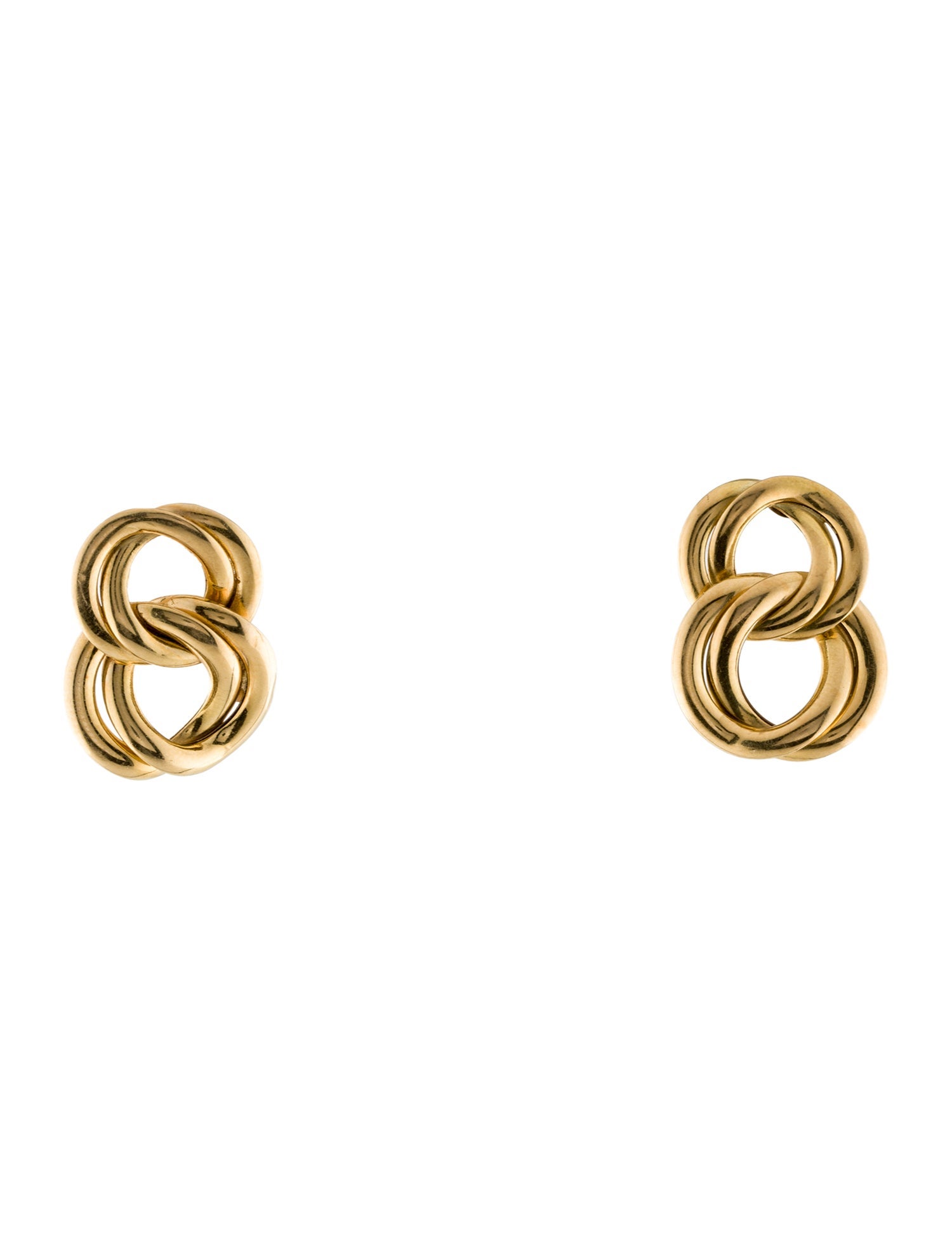 Earrings 18K Interlocking Link Earclips