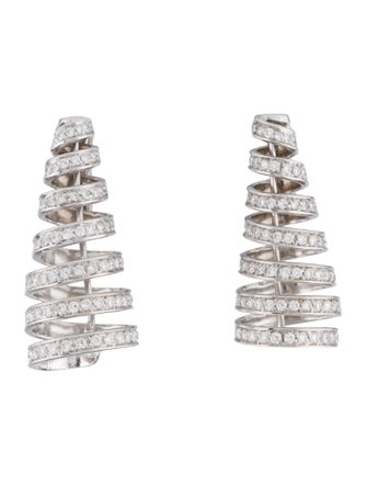 Earrings 18K 2.46ctw Diamond Spiral Clip-On Earrings