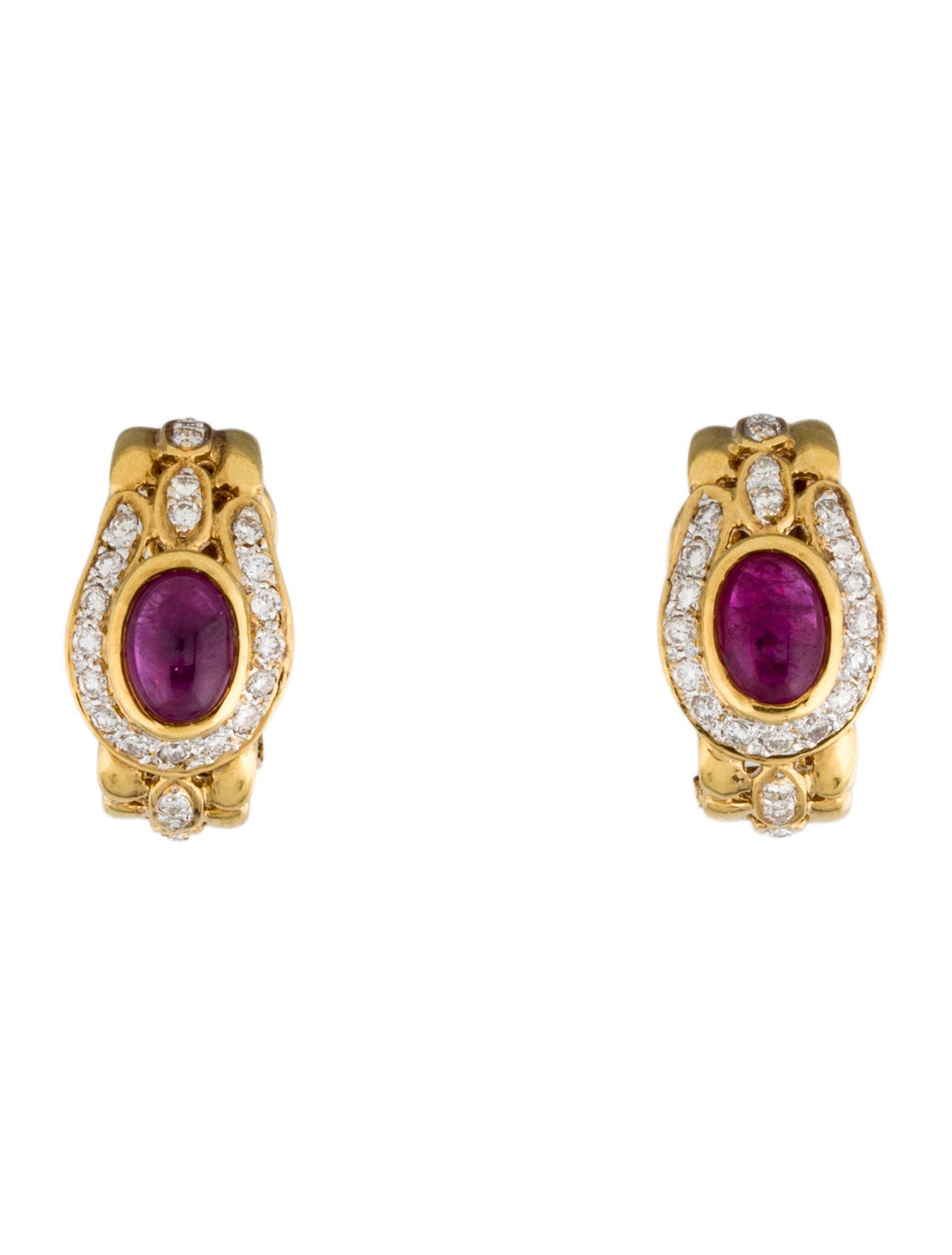 Earrings 18K 2.04ct Ruby & Diamond Earclip