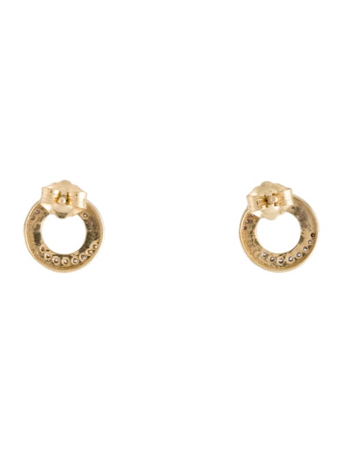 Earrings 14K Diamond Open Circle Swirl Stud Earrings
