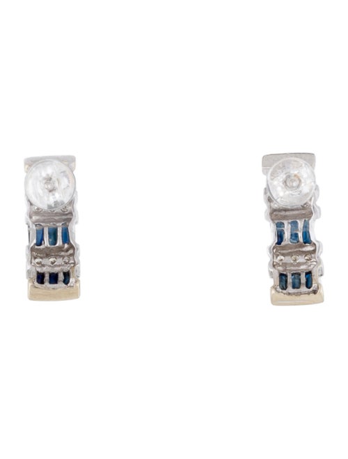 Earrings 14K Sapphire & Diamond Drop Earrings