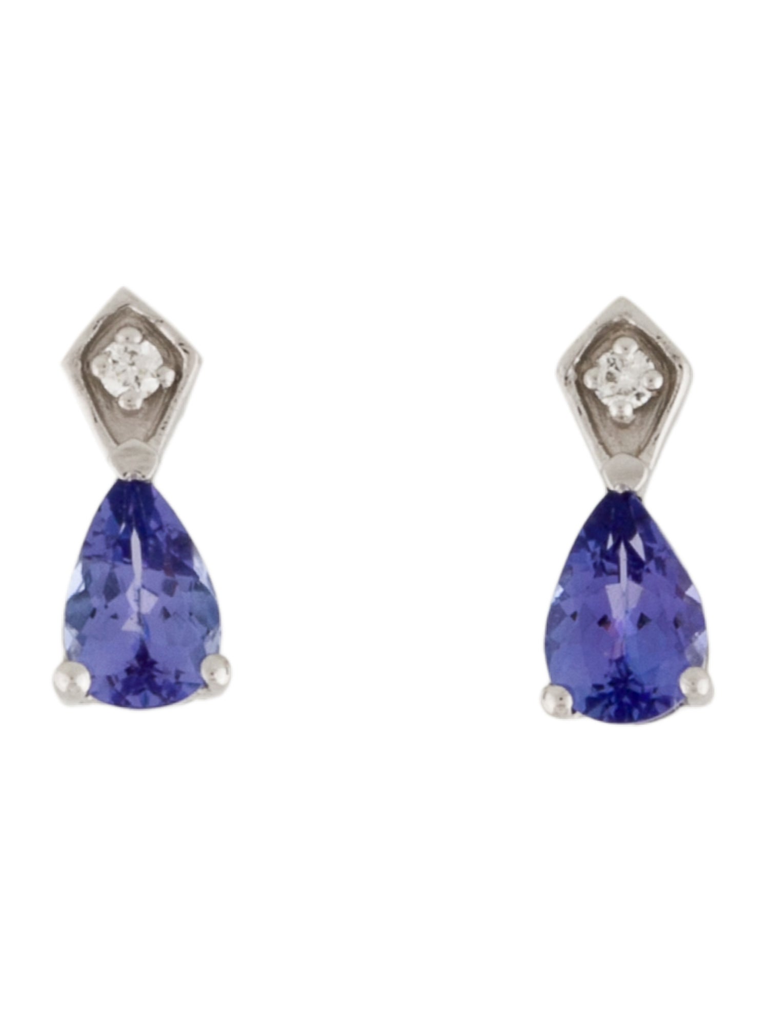 Earrings 14k Tanzanite & Diamond Stud