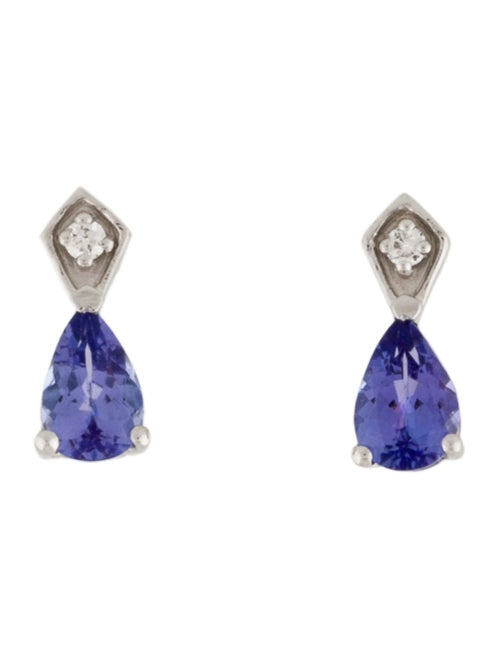 Earrings 14k Tanzanite & Diamond Stud Earrings