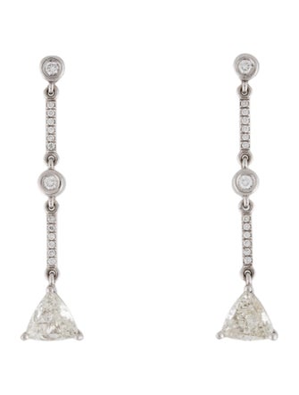 Earrings 14K 1.54ctw Diamond Triangle Drop Earrings