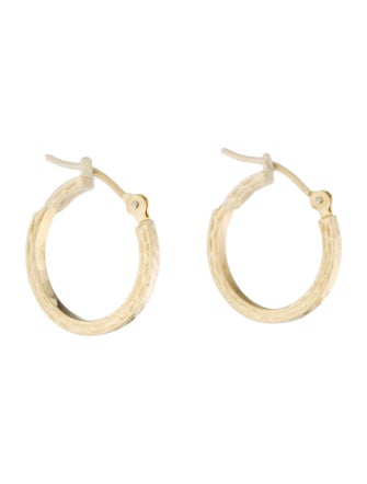 Earrings  10K Etched Hoop Earrings