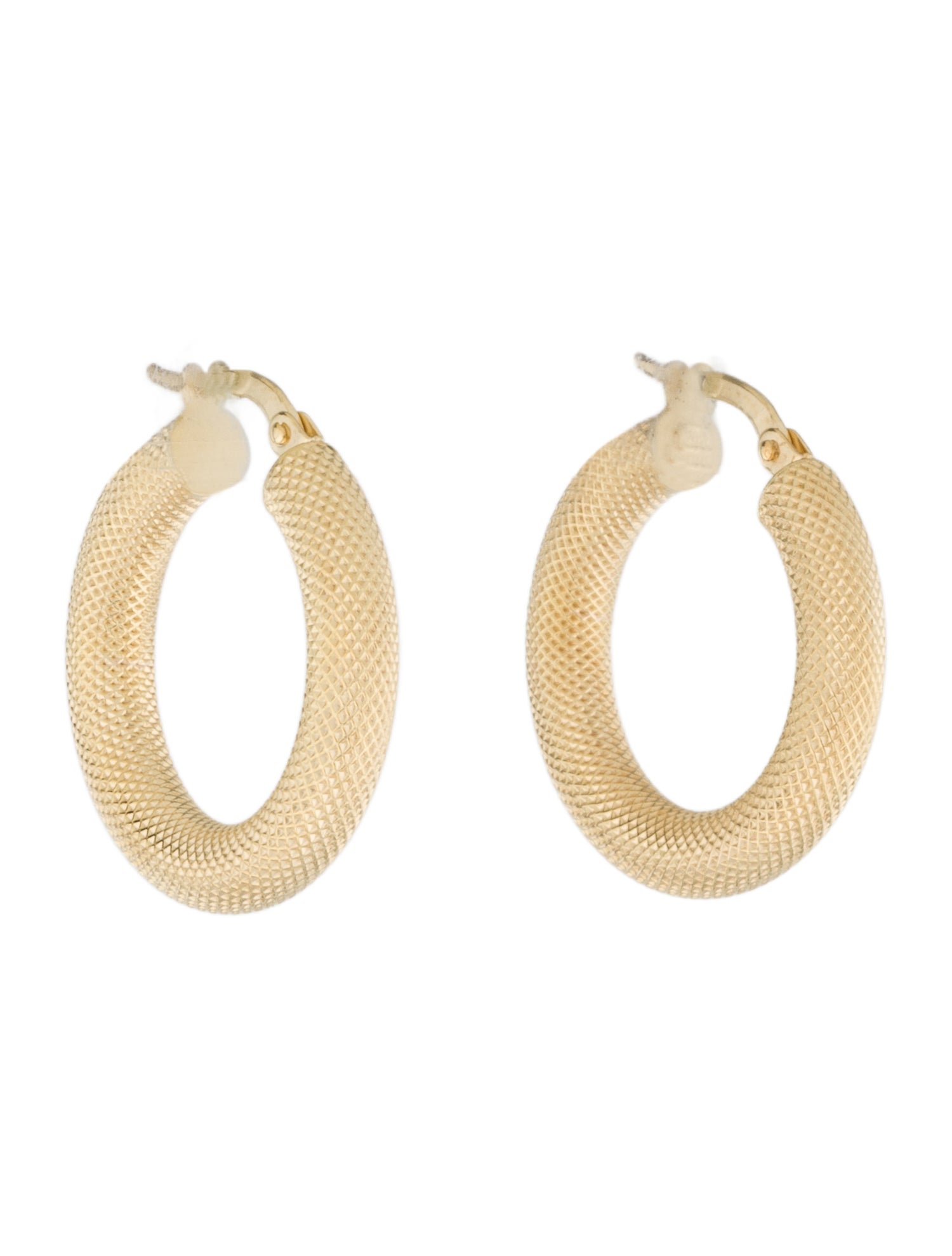 Earrings 14K Textured Hoop