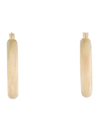 Earrings 14K Textured Hoop Earrings