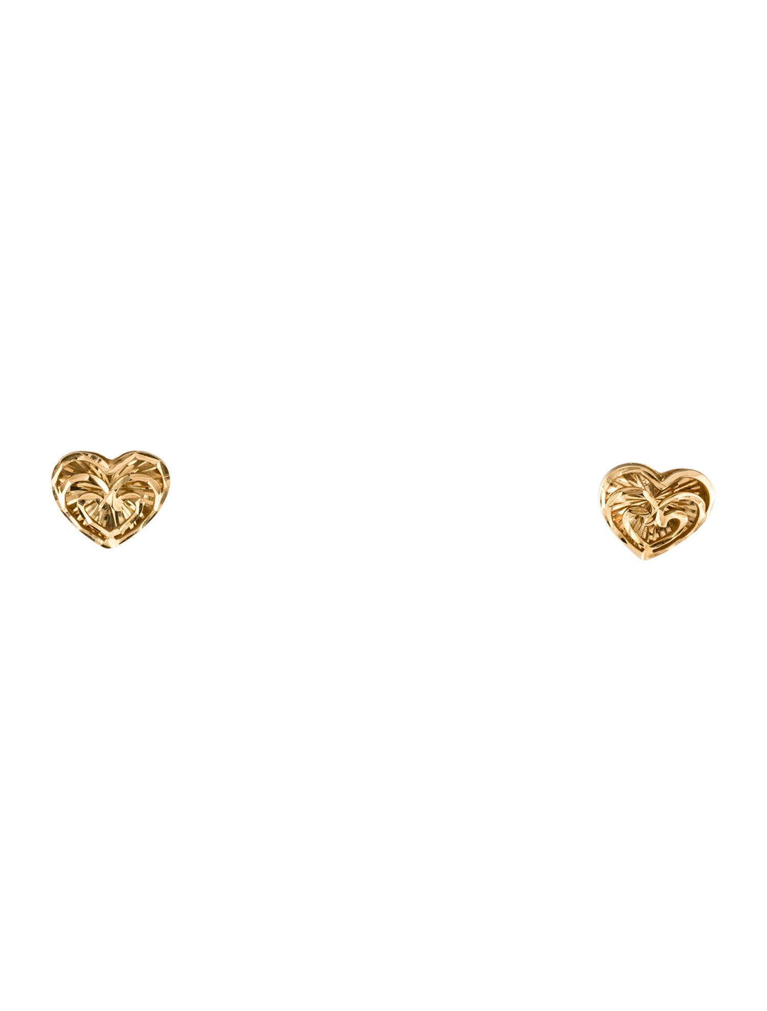 Earrings 14K Textured Heart Stud
