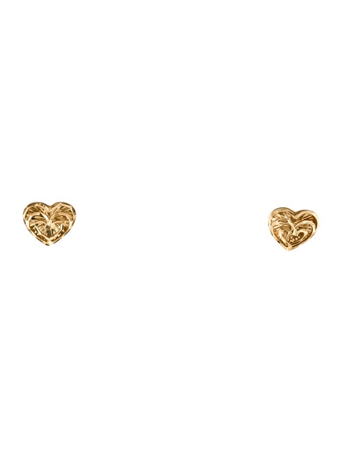 Earrings 14K Textured Heart Stud Earrings