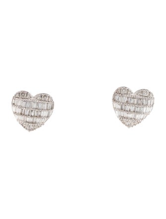 Earrings 18K Diamond Heart Stud Earrings