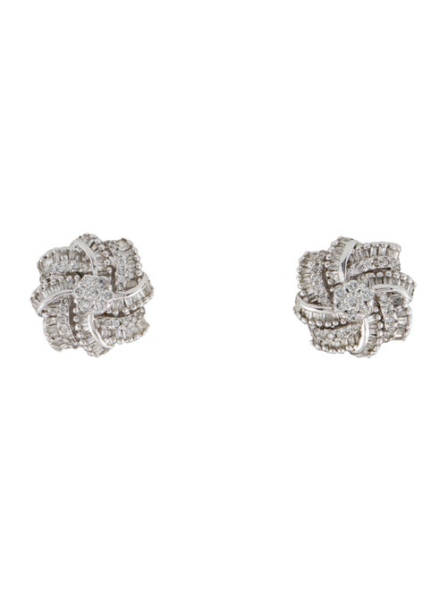 Earrings 14K Diamond Ribbon Cluster Stud Earrings