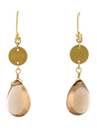 Earrings 18K Smoky Quartz Drop Earrings