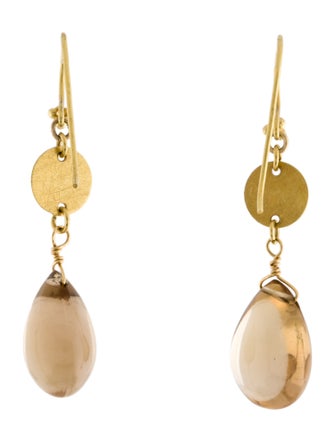 Earrings 18K Smoky Quartz Drop Earrings