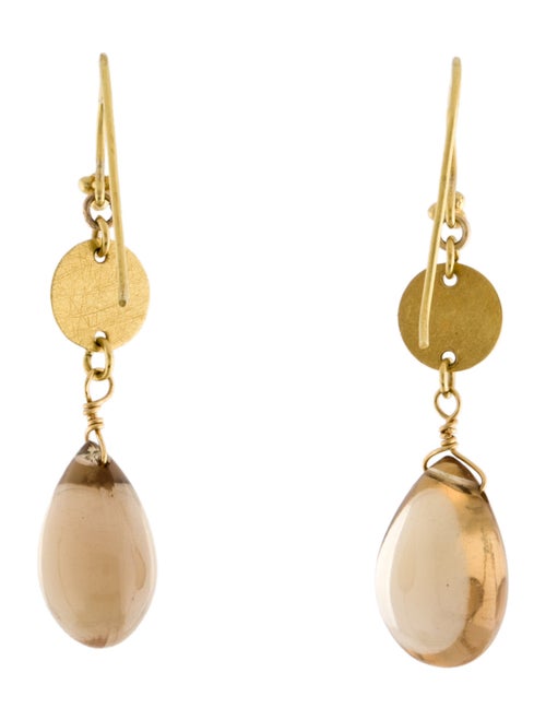 Earrings 18K Smoky Quartz Drop Earrings