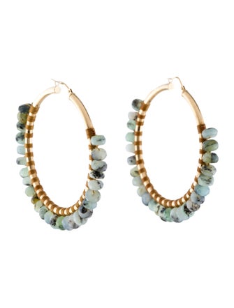 Earrings 14K Opal Hoop Earrings