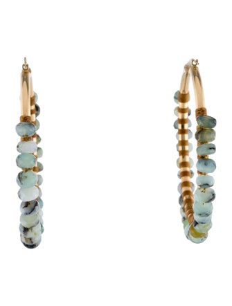 Earrings 14K Opal Hoop Earrings